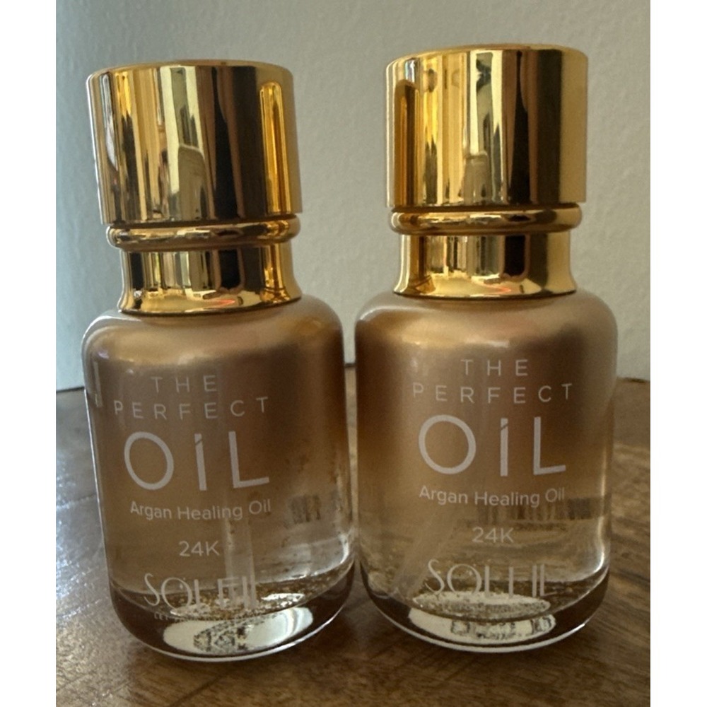 SOLEIL ARGAN HEALING OIL 24K GOLD 1.69 fl. oz MSRP $170.00. PACK OF 2. New!
